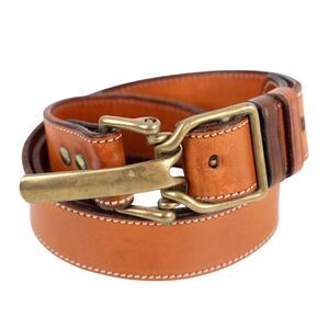 DKNY BROWN GENUINE LEATHER 1 1/8"Wd DRESS CASUAL WOMEN'S BELT Size M/L (E78